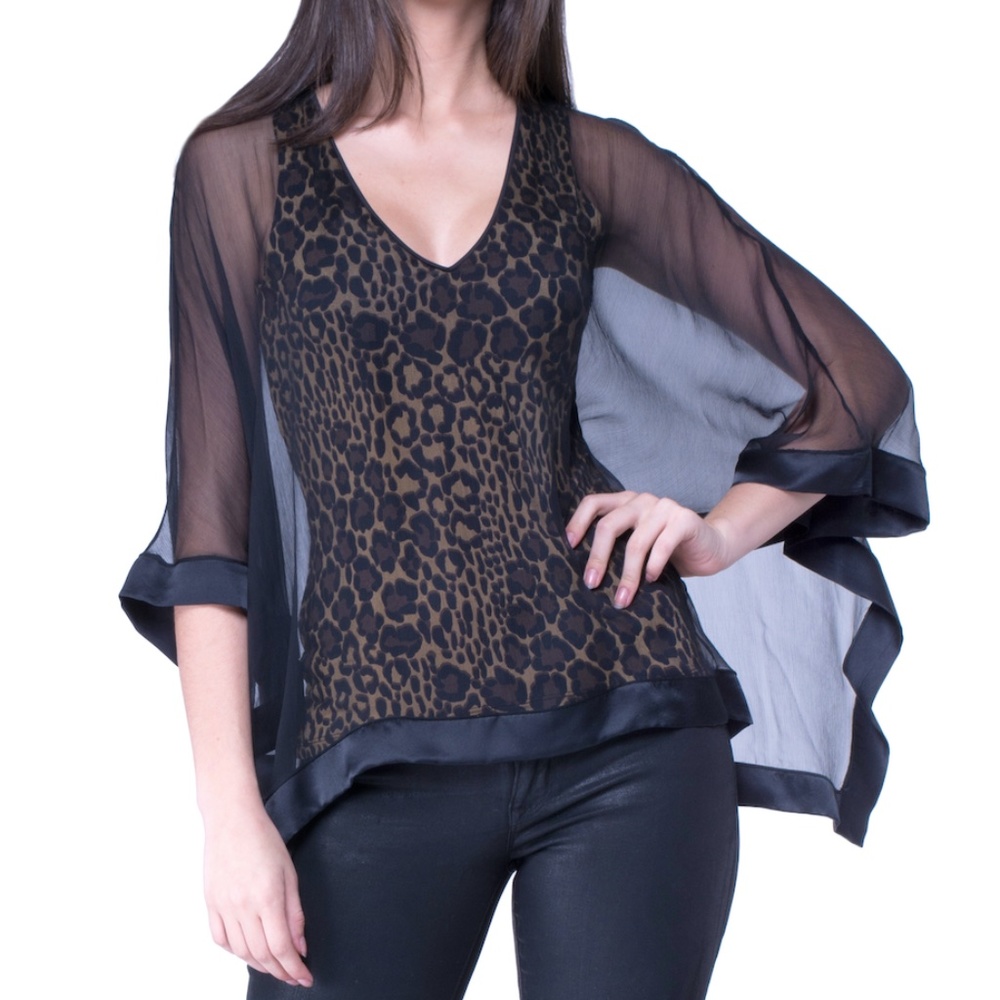 Butterfly Sleeve Leopard Top